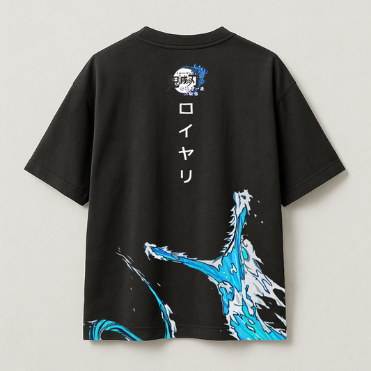 T-Shirt Oversize Heavyweight 240GSM – Demon Slayer™ Kimetsu no Yaiba – 100% Coton Premium – Noir