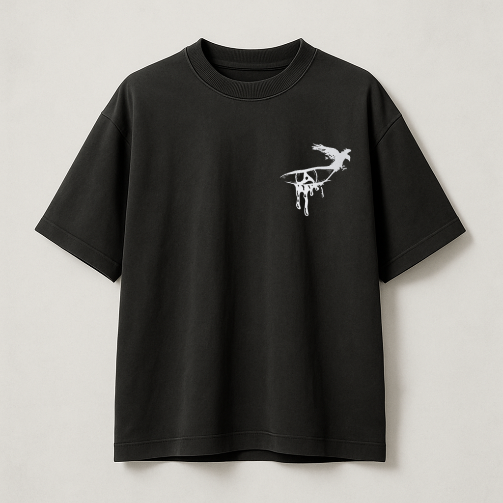 T-Shirt Oversize Heavyweight 240GSM – Itachi Uchiha Naruto™ – 100% Coton Premium – Noir