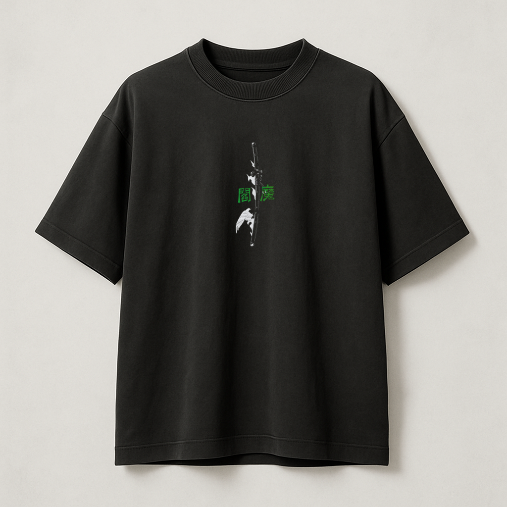 T-Shirt Oversize Heavyweight 240GSM – Roronoa Zoro One Piece™ – 100% Coton Premium – Noir