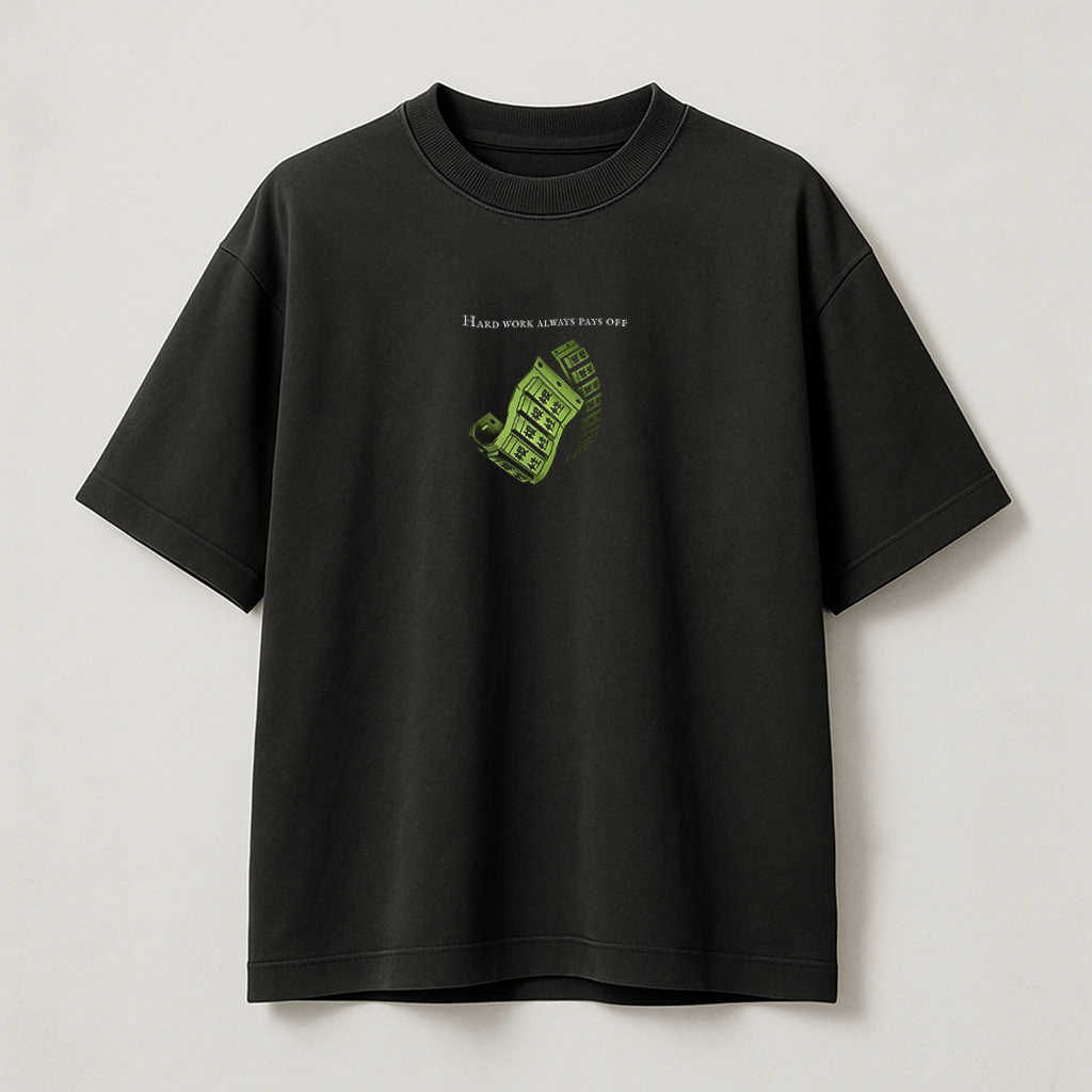 T-Shirt Oversize Heavyweight 240GSM – Rock Lee Naruto™ – 100% Coton Premium – Noir