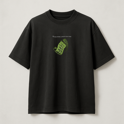 T-Shirt Oversize Heavyweight 240GSM – Rock Lee Naruto™ – 100% Coton Premium – Noir