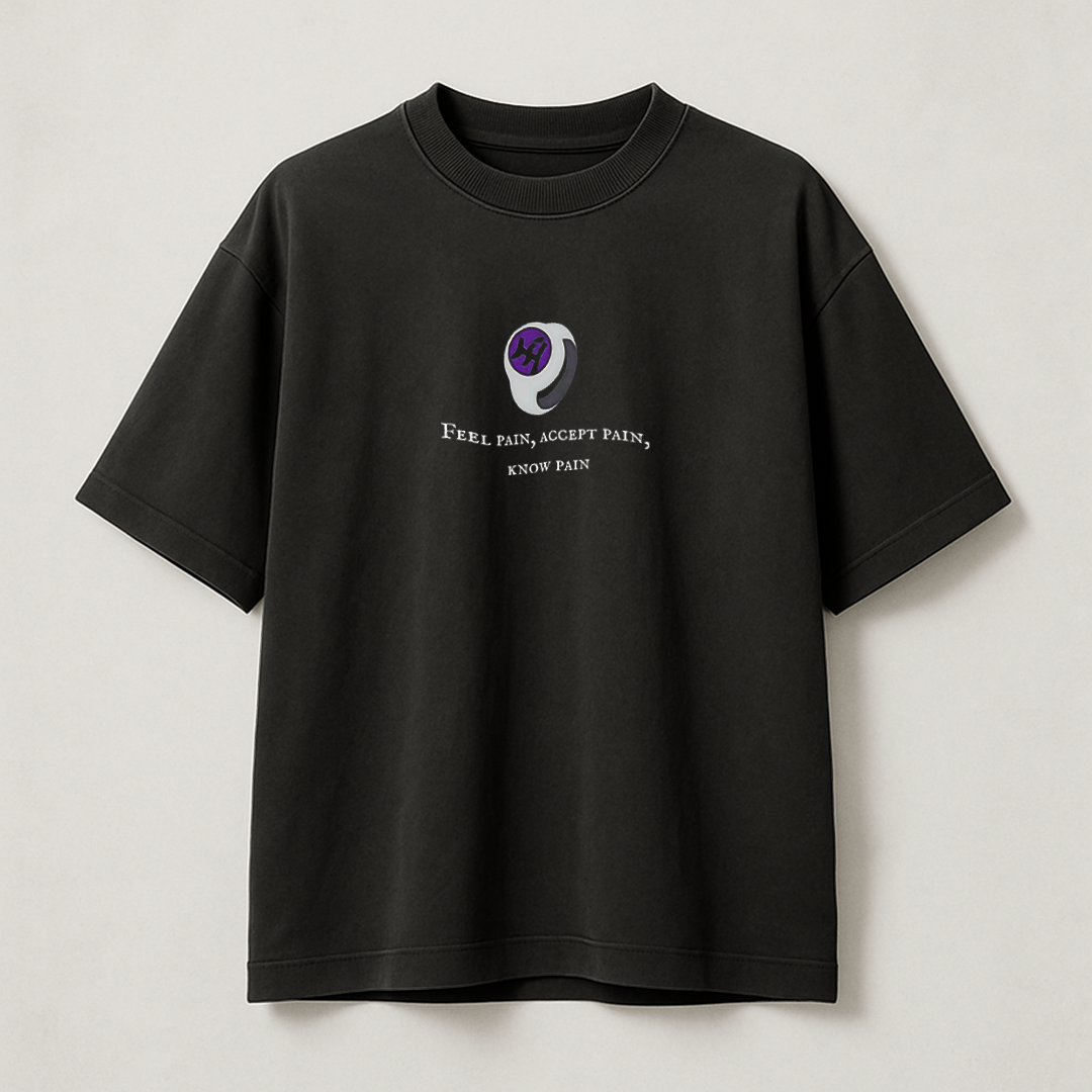 T-Shirt Oversize Heavyweight 240GSM – Pain Akatsuki Naruto™ – 100% Coton Premium – Noir