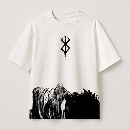 T-Shirt Oversize Heavyweight 240GSM – Berserk™ – 100% Coton Premium – Blanc