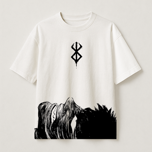 T-Shirt Oversize Heavyweight 240GSM – Berserk™ – 100% Coton Premium – Blanc