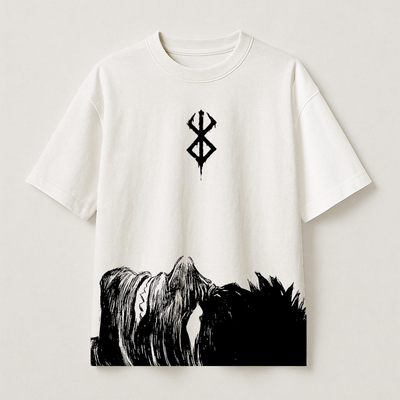 T-Shirt Oversize Heavyweight 240GSM – Berserk™ – 100% Coton Premium – Blanc