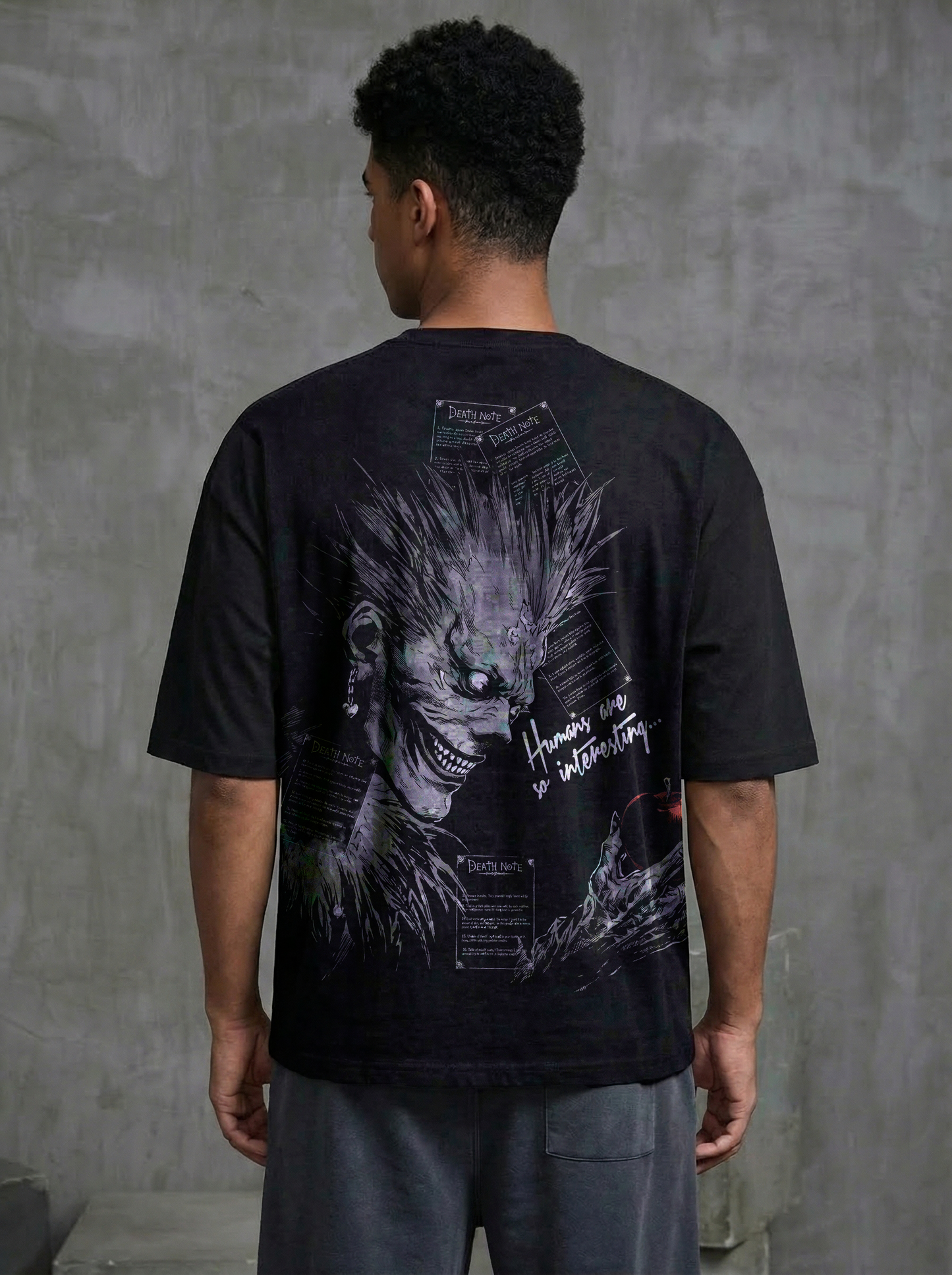 T-Shirt Oversize Heavyweight Death note Ryuk - 100% Coton Noir