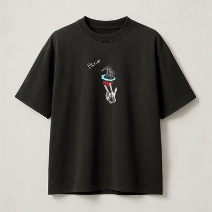 T-Shirt Oversize Heavyweight 240GSM – Trafalgar Law One Piece™ – 100% Coton Premium – Noir