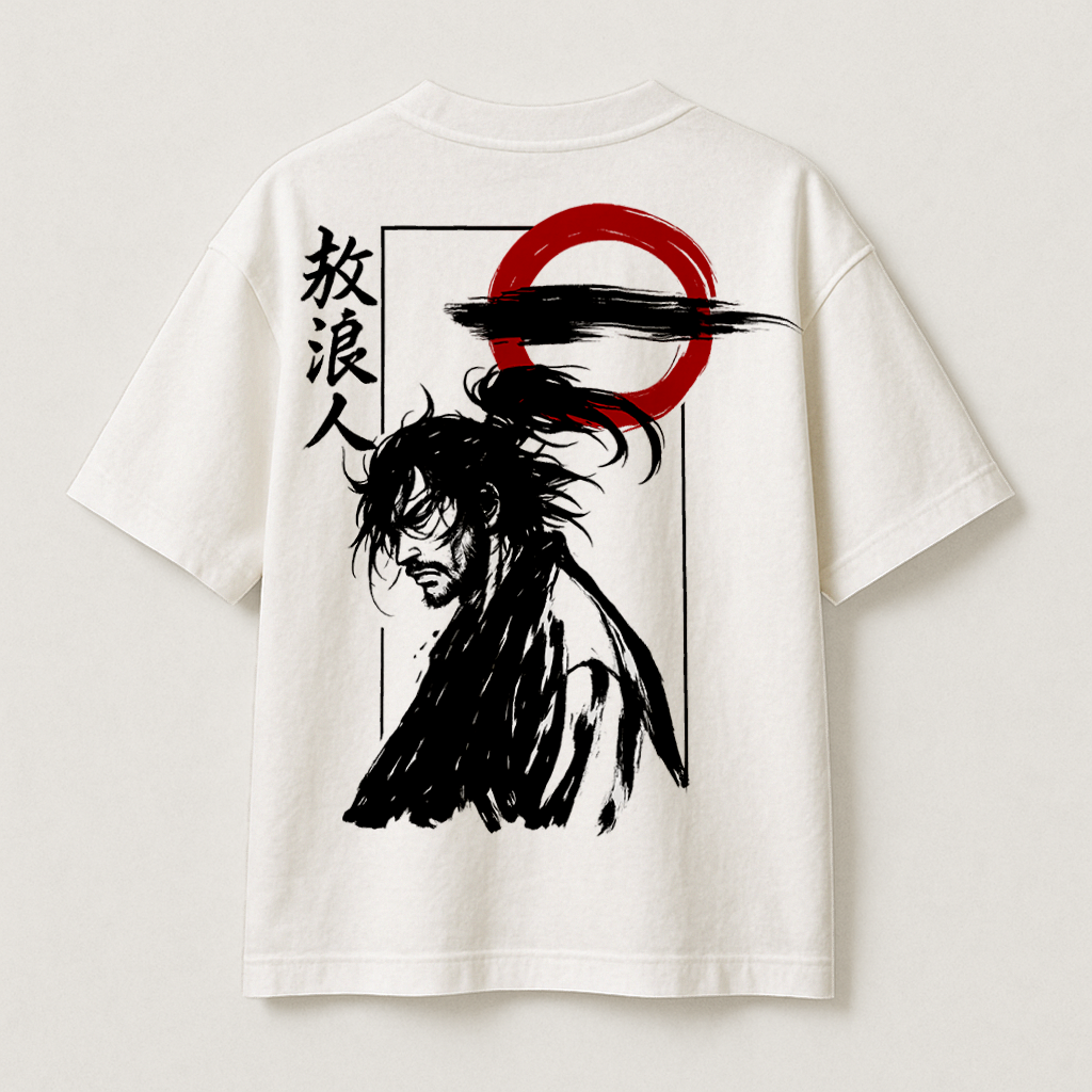 T-Shirt Oversize Heavyweight 240GSM – Vagabond™ – 100% Coton Premium – Blanc