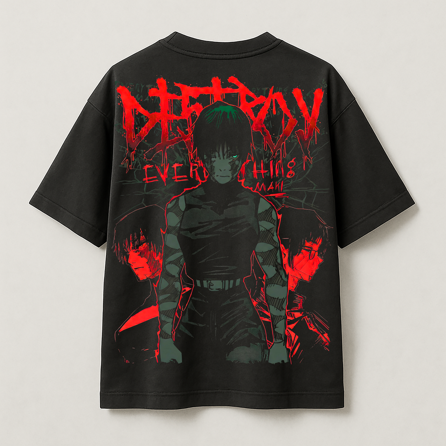 T-Shirt Oversize Heavyweight – Maki Jujutsu Kaisen – 100% Coton – Noir
