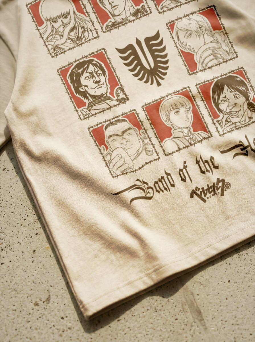 T-Shirt Oversize Heavyweight – Band Of The Hawk Berserk –  Blanc