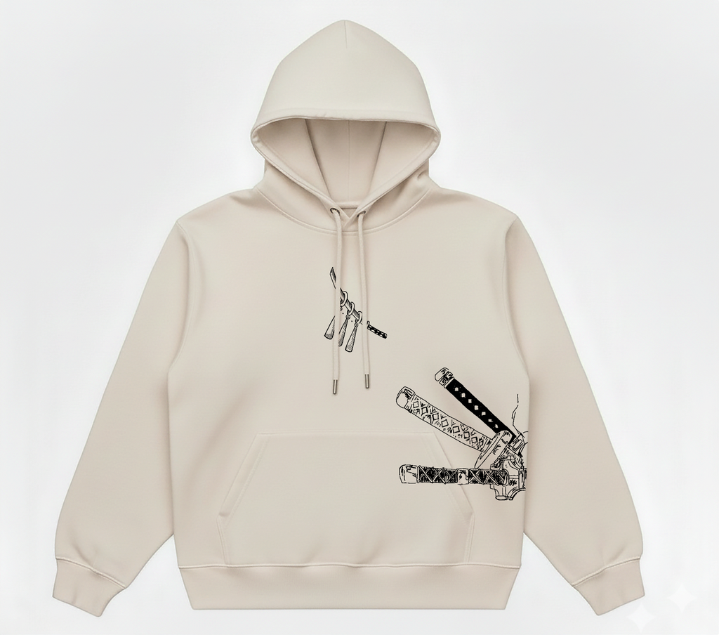 Hoodie Oversize Zoro One Piece – Beige