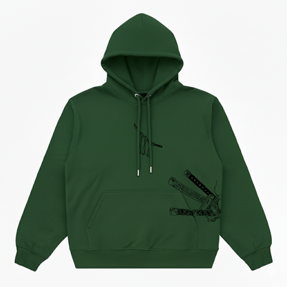 Hoodie Oversize Heavyweight 340GSM – Roronoa Zoro One Piece™ – 100% Coton Premium – Vert